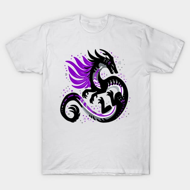 Ace Pride Flag Dragon T-Shirt by Things By Diana